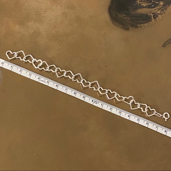 Sterling Silver Hearts Infinity Bracelet ITALY NEW! 925 Gift - Picture 4 of 4
